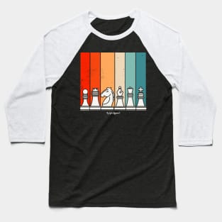 Retro Chess Pieces Baseball T-Shirt